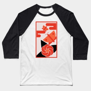 Peony and Butterflies Baseball T-Shirt